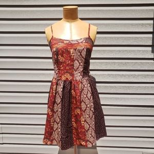 Multi Print Ribbed Sun Dress Size Small